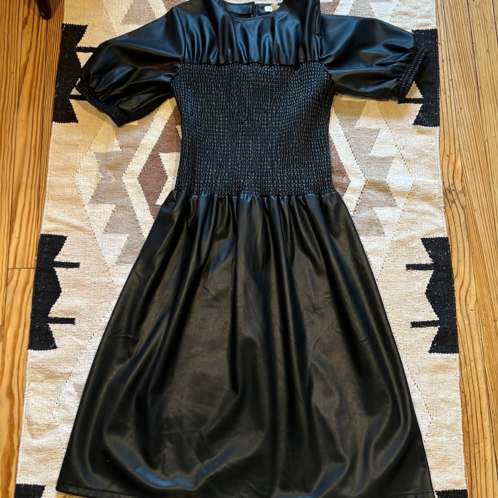 Top shop size 6 Faux leather Dress